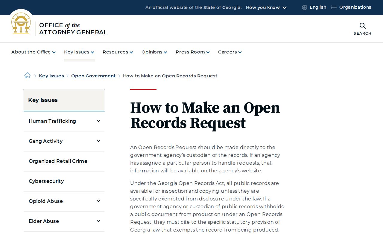 Monroe County court records Georgia open records request guidance