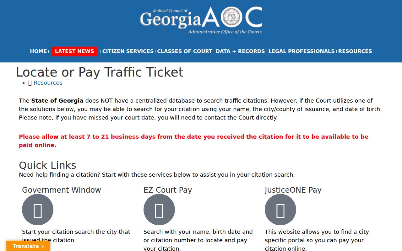 Monroe County traffic court records Georgia traffic locator